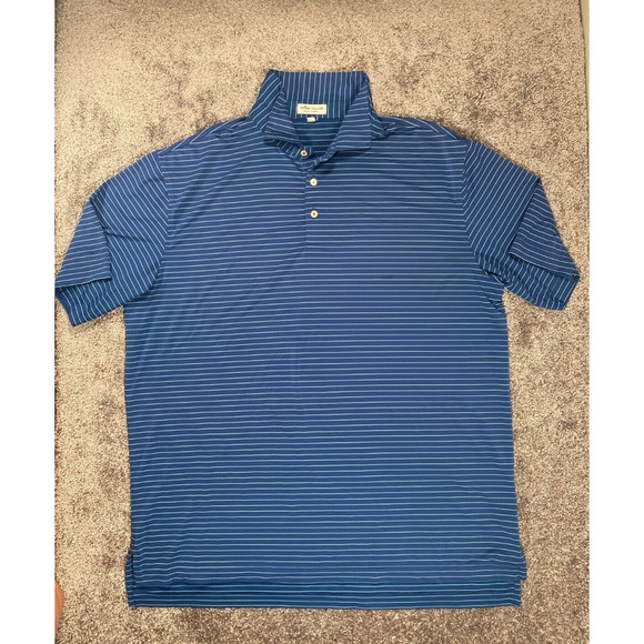 Peter Millar Other - Peter Millar Summer Comfort Polo Shirt Mens XL Blue Striped Golf Activewear Top